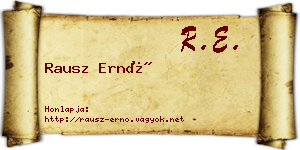 Rausz Ernő névjegykártya